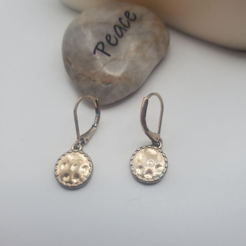 Silver drop talisman earrings simplistic jewelry‎